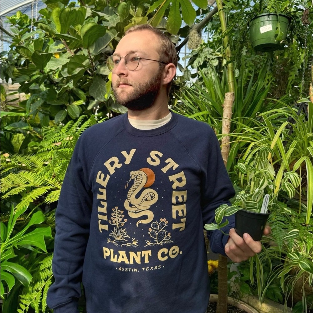 🌱 Tillery Street Plant Co. Sweatshirt – Unisex (Small) – Navy Blue 🌿